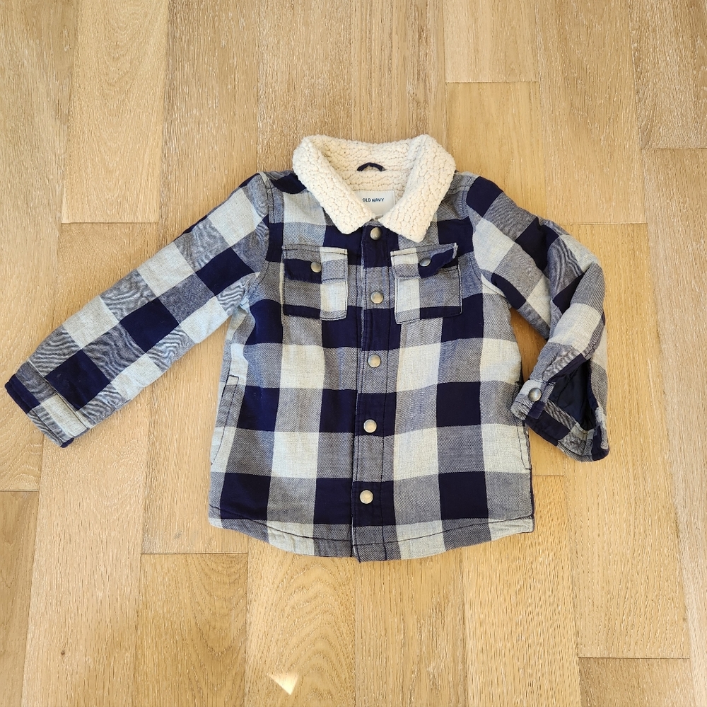 OLD NAVY | Sherpa lined plaid jacket